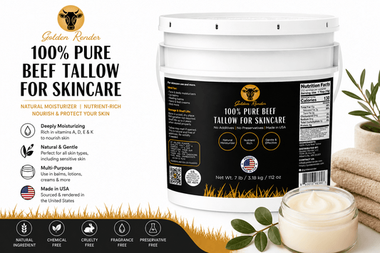 Beef Tallow for Skincare | Pure, Traditional Fat for Your Skin - Golden Render