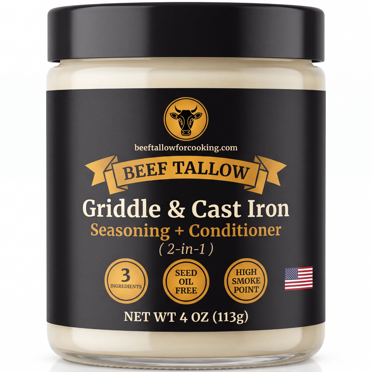Beef Tallow Griddle & Cast Iron Seasoning + Conditioner Oil – Seed Oil Free - Golden Render